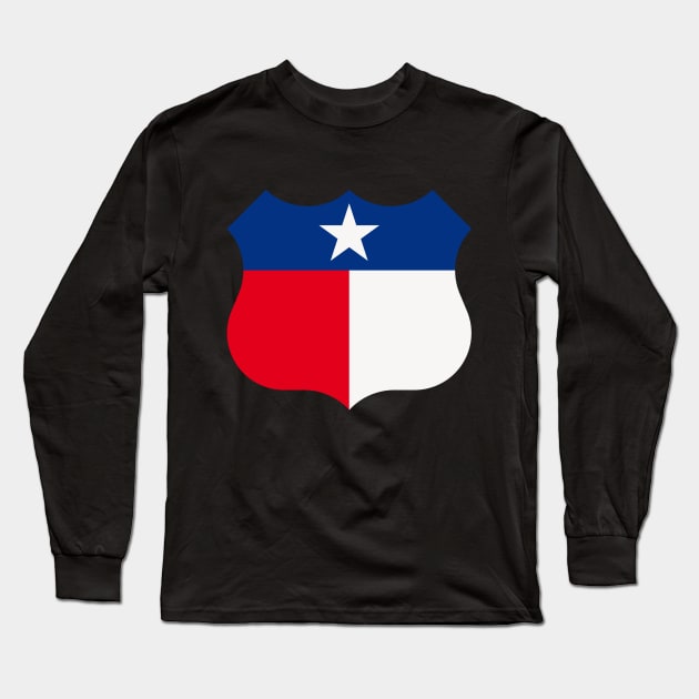 Texas Sign Shield / Tejas Signo Escudo Long Sleeve T-Shirt by MrFaulbaum